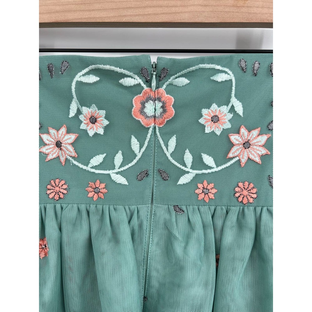 Modcloth Couth & Charismatic Sage Fit & Flare Floral Embroidered Dress Size 2X - Picture 9 of 11